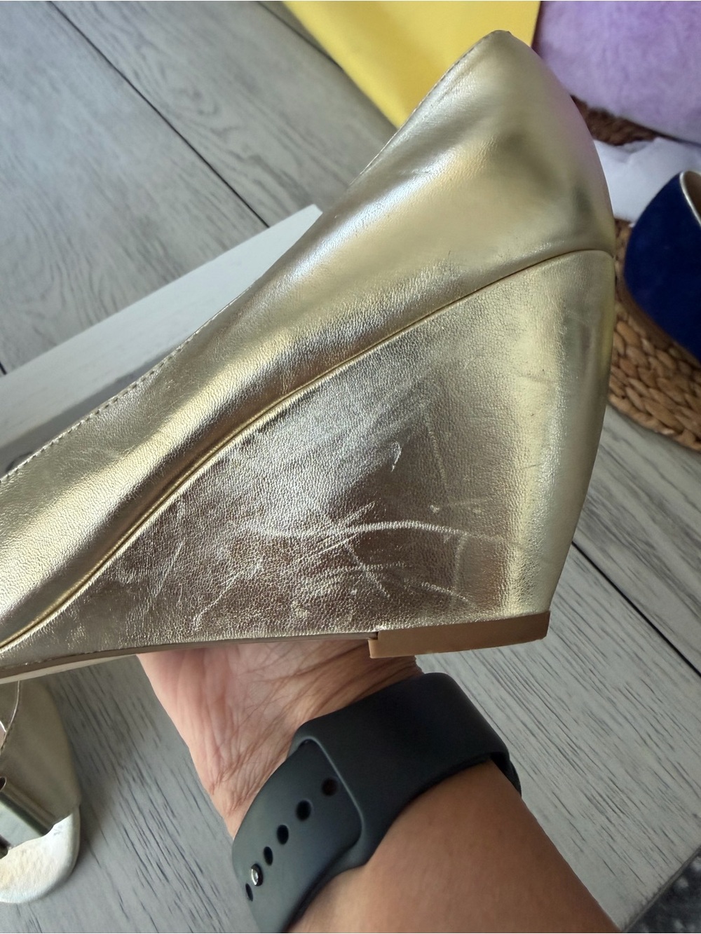 Kate Spade Candace Gold Wedge Heels - Size 9 (GUC/FUC Read Description) - Picture 5 of 9